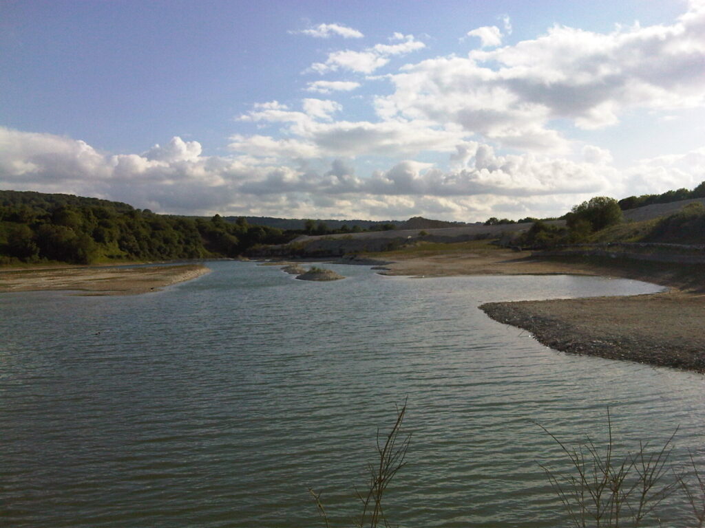 Lake and cloudy skies at Chinnor Cement Quarry