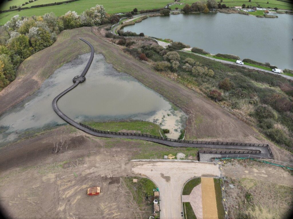 Drone shot of the work area at Martello Lakes