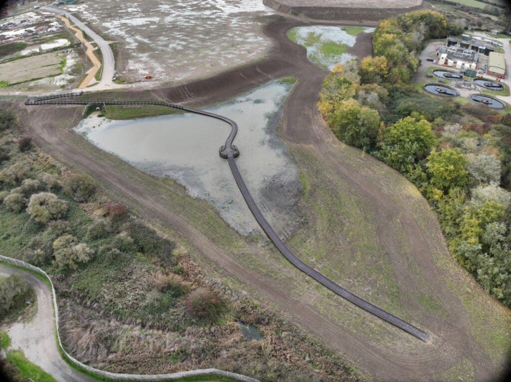 Drone shot of the work area at Martello Lakes