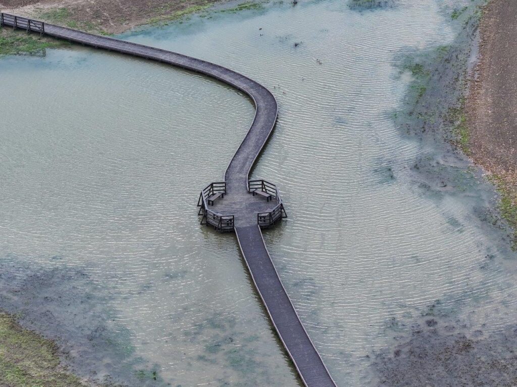 Drone shot of the work area at Martello Lakes