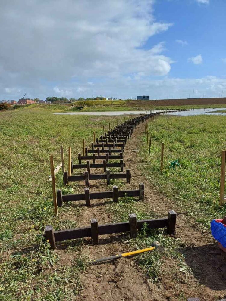 Martello Lakes boardwalk construction footings