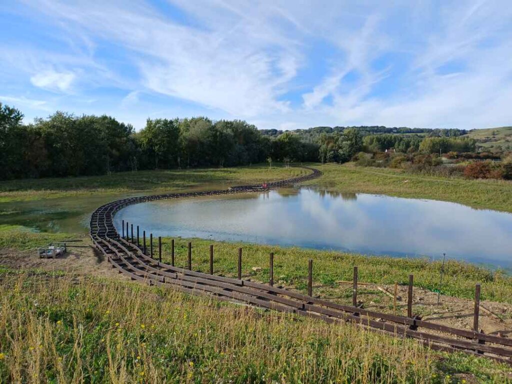 Wide angled shot of the Boardwalk construction at Martello Lakes